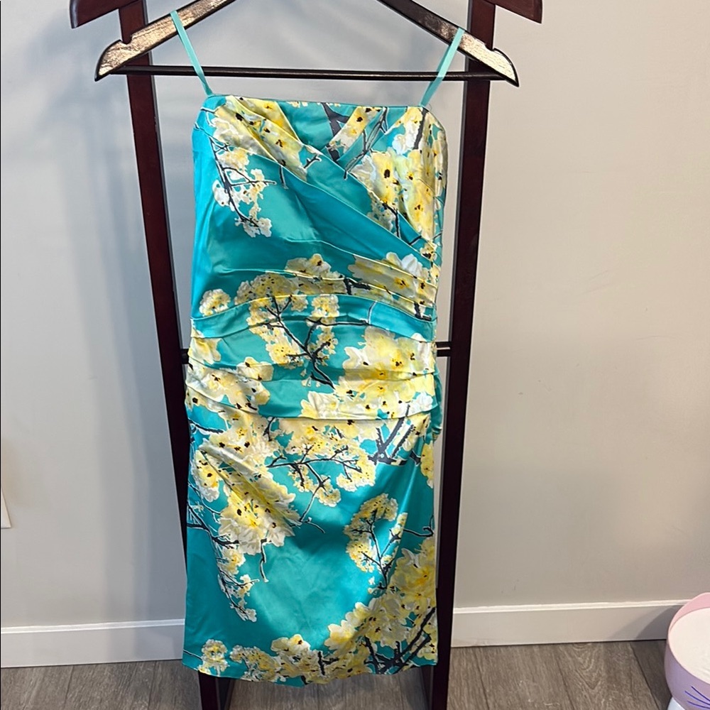 2 for $30 Elegant Blue and Yellow Midi Dress